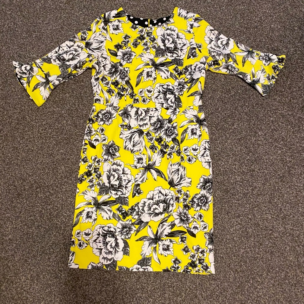 Shelby & Palmer Yellow Floral Long Sleeve Dress